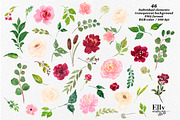 Watercolor Flower Graphic Set, a Decorative Illustration by Elly Studio (Thumbnail 11 of 12)