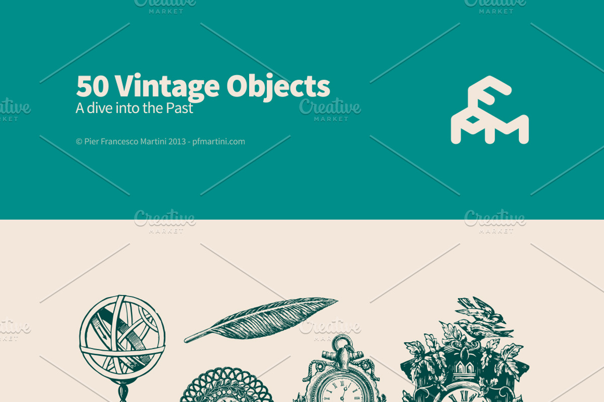 50 Vintage Objects, a Decorative Illustration by MARTINI Type Designer (Photo 3 of 3)