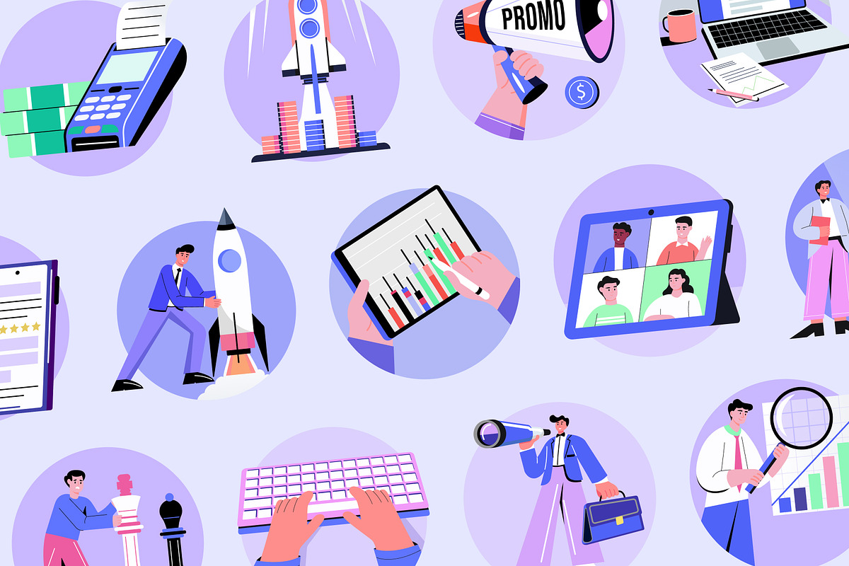 Animated Business Drawing Art Set, a Finance Illustration by Brickclay (Photo 4 of 5)