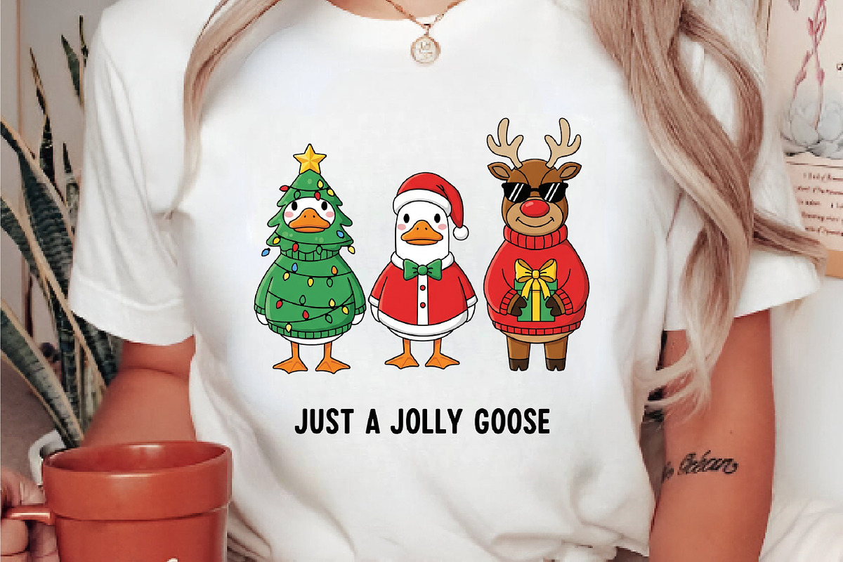 Just a Jolly Goose,Christmas Goose, an Illustration by DreamArtGraphic (Photo 3 of 5)