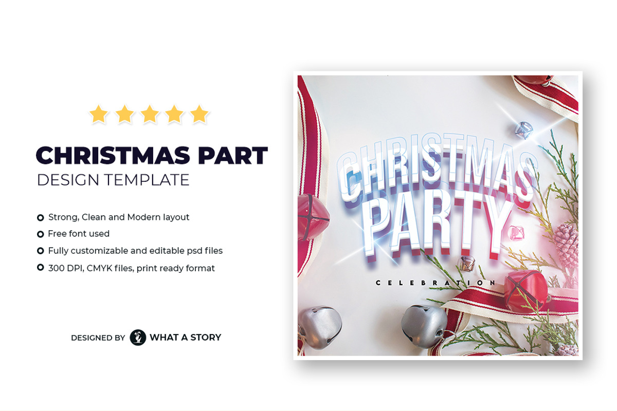 Christmas Party Flyer Template, a Flyer Template by What a Story