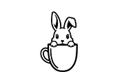 Cute Bunny Coffee Cup Vector Bundle, an Illustration by Designs_River (Thumbnail 35 of 49)
