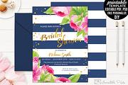 Navy and Gold Bridal Shower Invite, an Invitation Template by Blush Roses Print (Thumbnail 1 of 2)