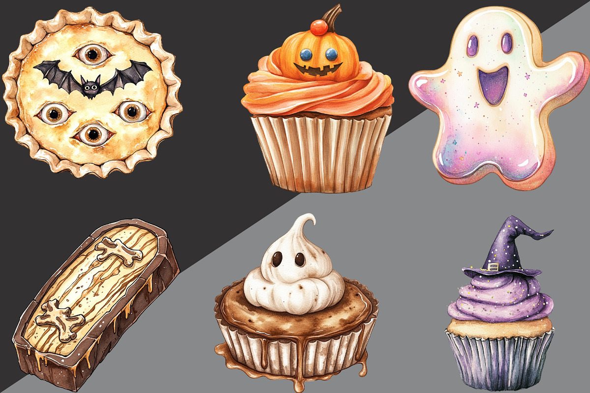 Halloween Spooky Bakery Clipart, an Illustration by Black Bird Studio (Photo 2 of 6)