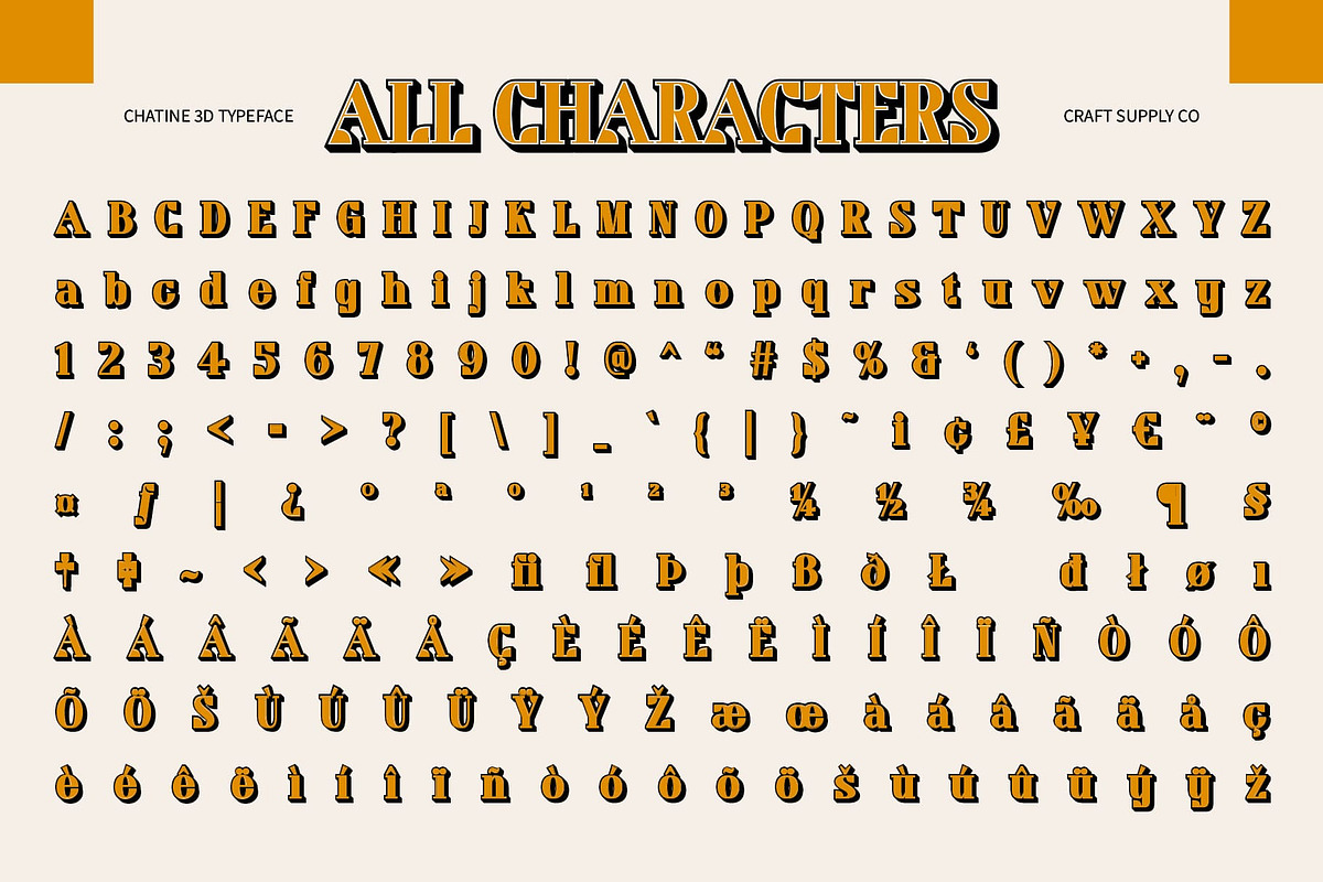 Chatine 3D, a Serif Font by Craft Supply Co. (Photo 8 of 8)