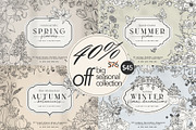 Line Art Seasonal Floral Bundle, a Decorative Illustration by La Petite Line Art (Thumbnail 1 of 5)