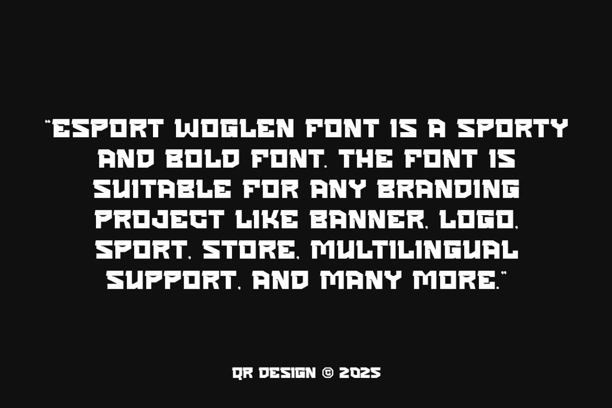 Esport Woglen - Sporty Font, a Sans Serif Font by QR Design Studio (Photo 3 of 9)