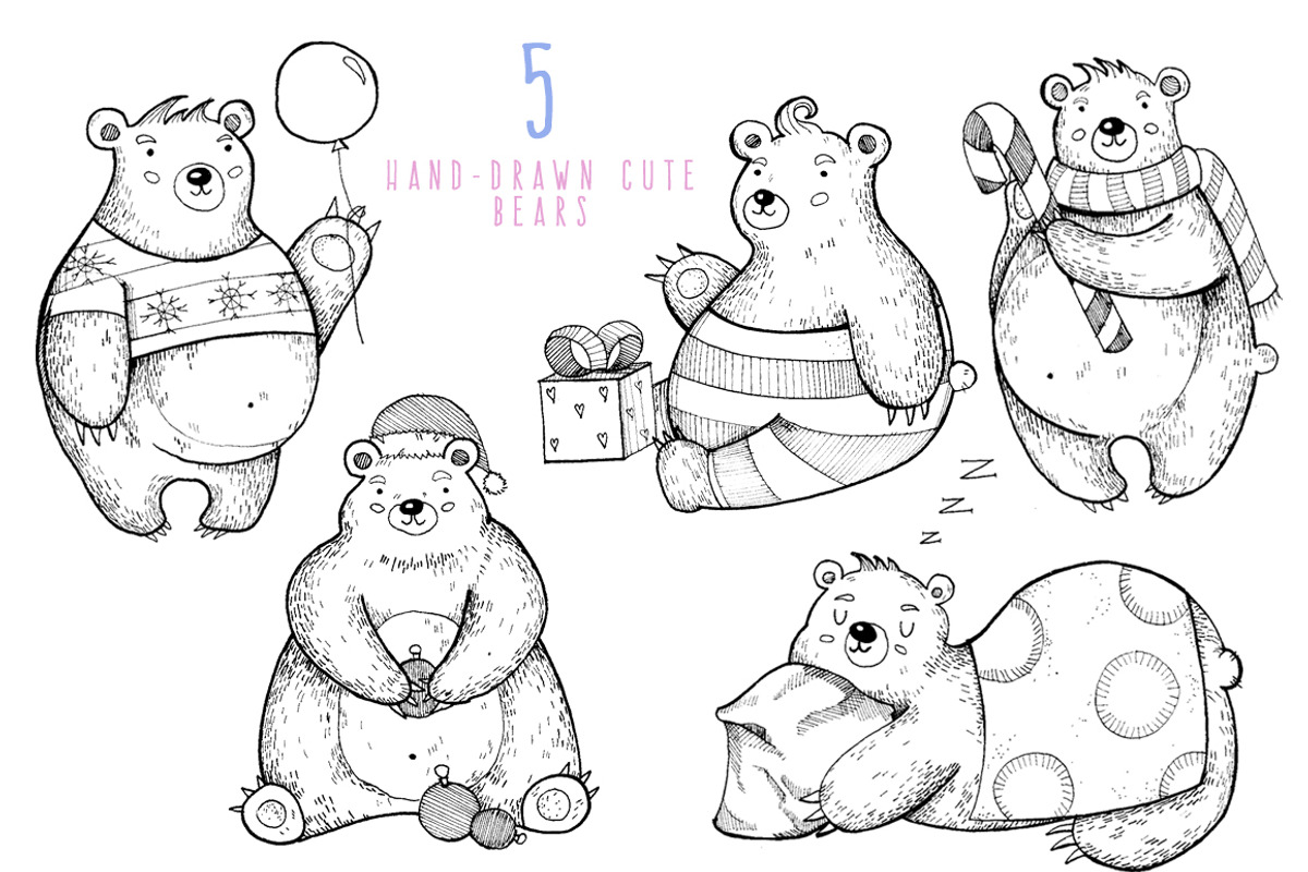 Little Christmas bears collection, an Animal Illustration by BSVIT (Photo 2 of 5)