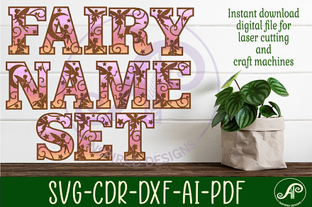 Fairy Alphabet Letter Set. 2 Layer