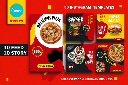 Canva Instagram templates Fast Food