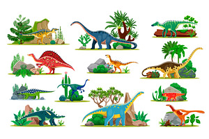 Prehistoric dinosaurs characters, an Animal Illustration by Vector Tradition