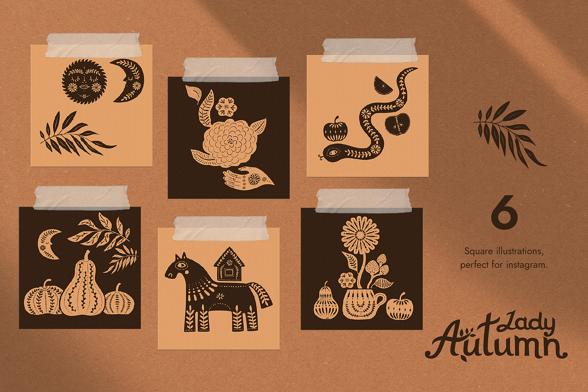 Lady Autumn. Vector feminine mystery, an Object Graphic by anna khramtsova (Photo 10 of 14)