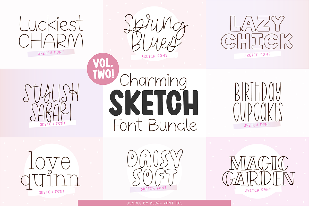 CHARMING SKETCH FONT BUNDLE 2, a Handwritten Font by Blush Font Co. (Photo 1 of 6)