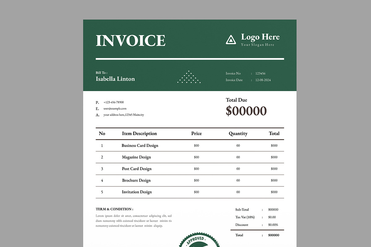 Simple Invoice Layout