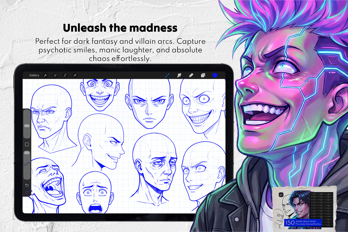 1800+ Male Character Procreate Stamp, a Brush Add-On by Selentaori Studio (Photo 9 of 16)