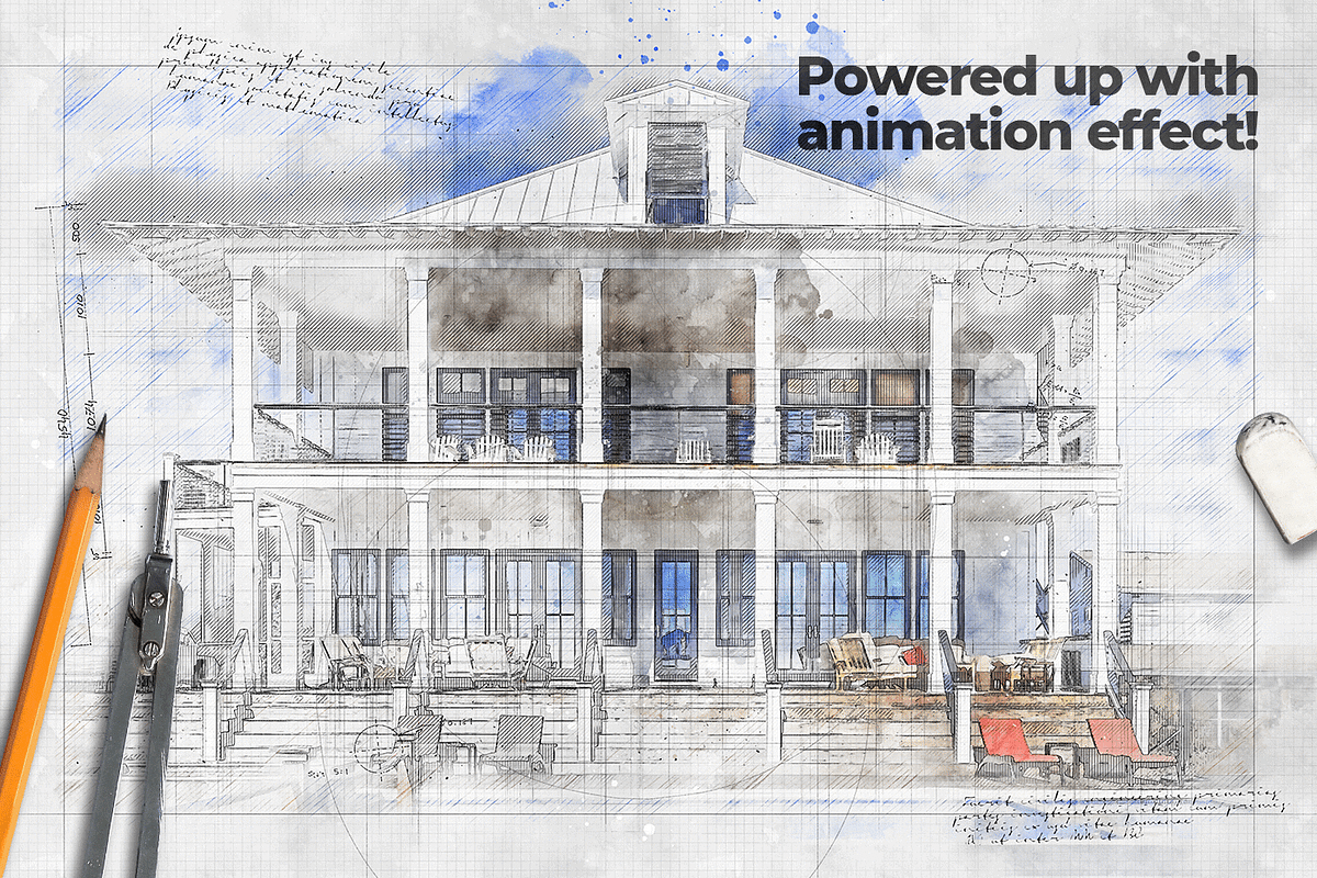 Architecture Sketch PS Action, an Action Add-On by IndWorks Design (Photo 7 of 10)