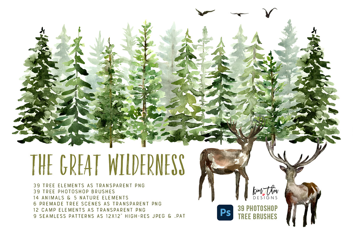 The Great Wilderness Watercolor Set, an Animal Illustration by Kim Thoa Designs (Photo 1 of 8)