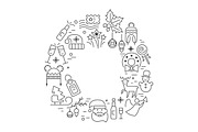 90 winter outline icons, a Graphic by Mallinka (Thumbnail 5 of 8)