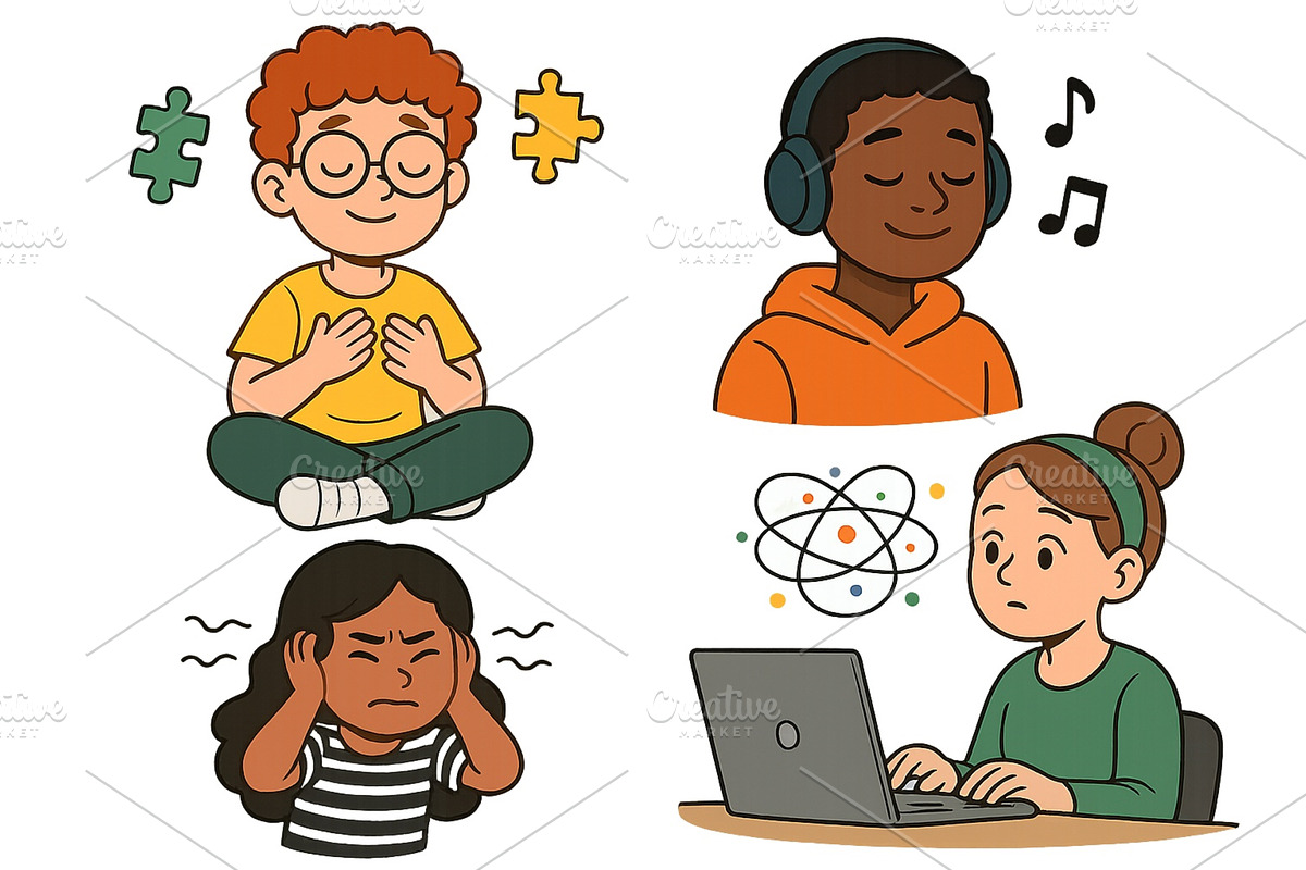 Children engaged in various, an Education Illustration by ZinetroN