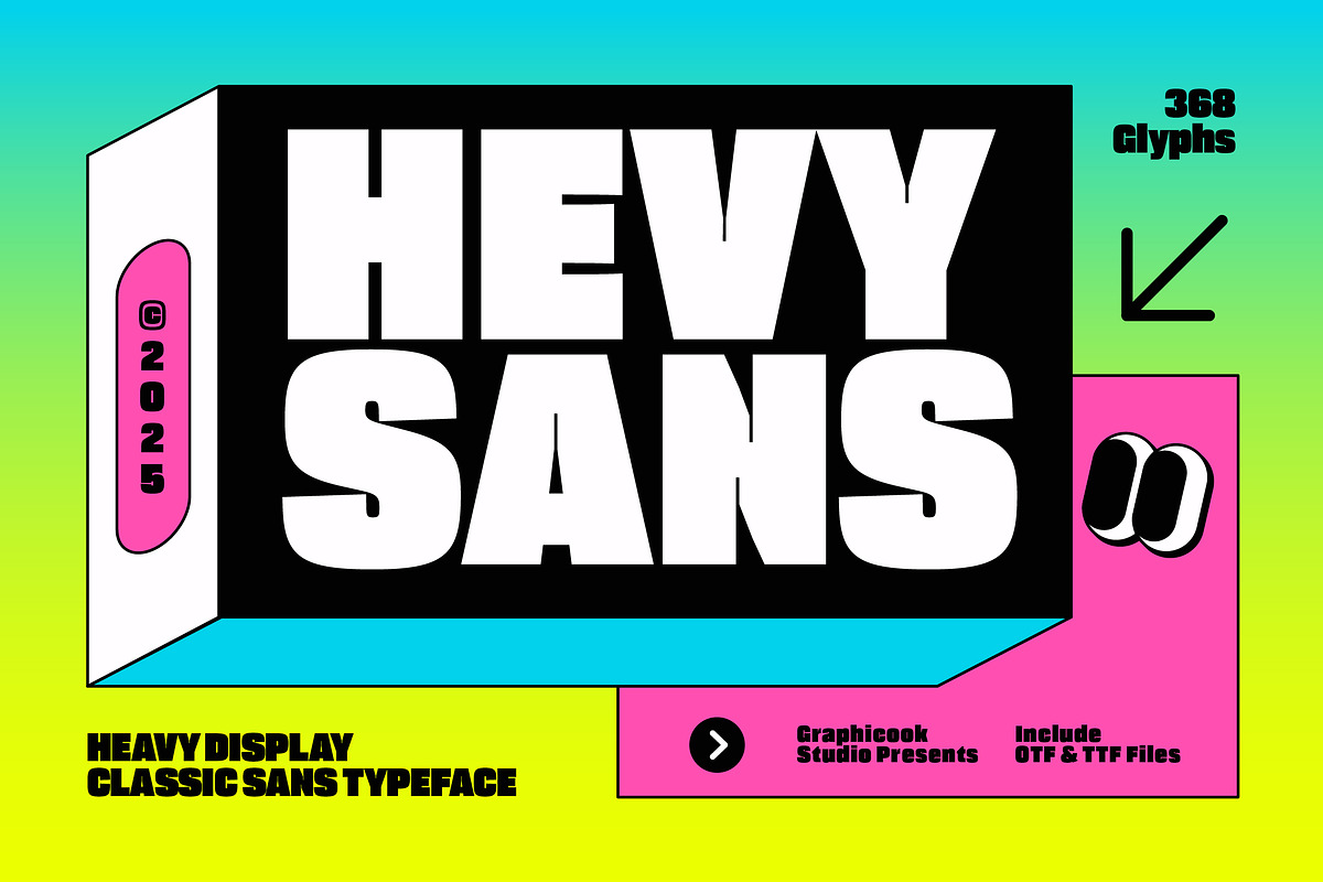Hevysans, a Sans Serif Font by graphicook (Photo 1 of 10)