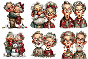 Funny Elderly Couple Christmas Party, an Illustration by Craft Nest (Thumbnail 9 of 10)