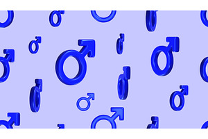 Blue gender symbols float in a, an Object Illustration by Woters little shop