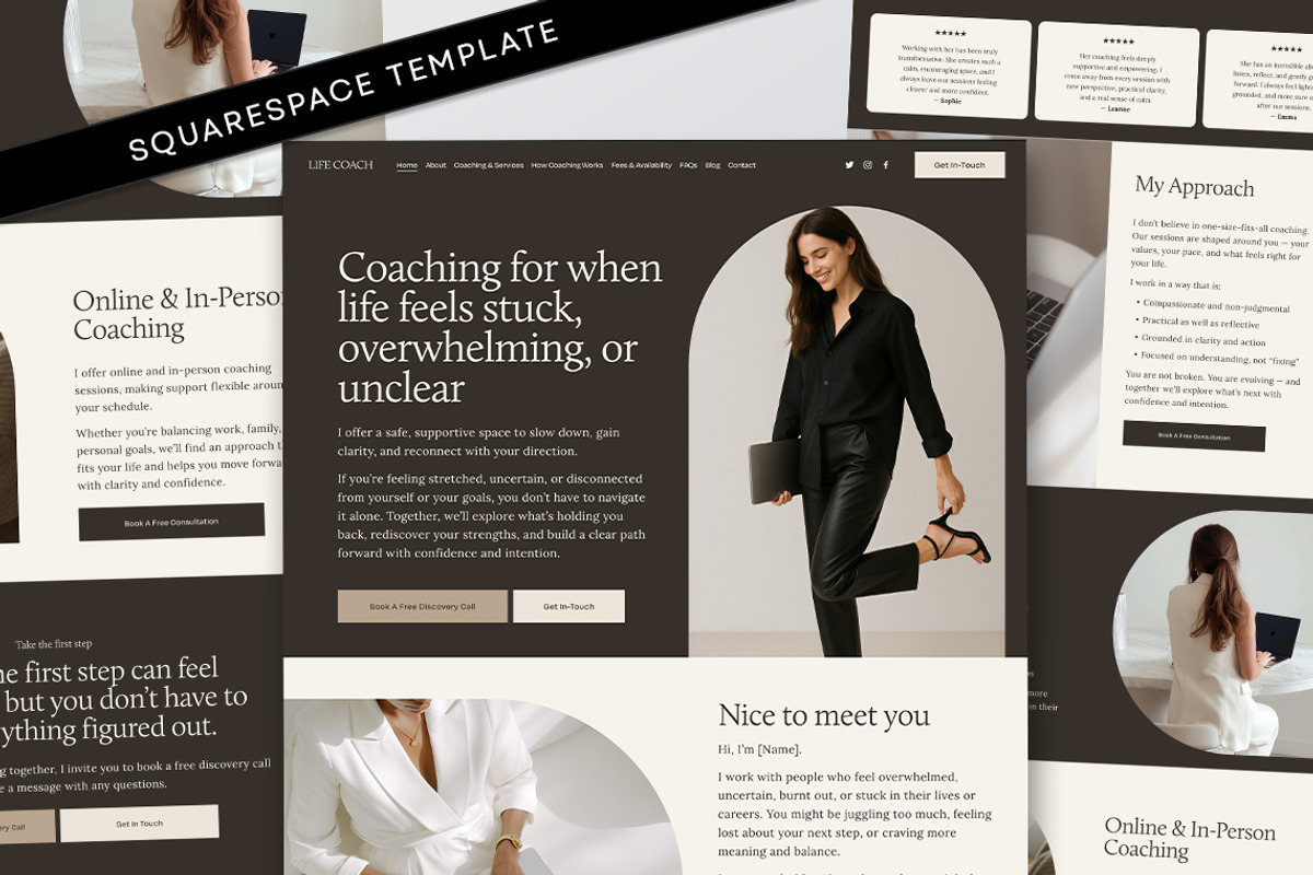 Simple Coaching Website Template, a Squarespace Template by Template Twist Shop (Photo 1 of 9)