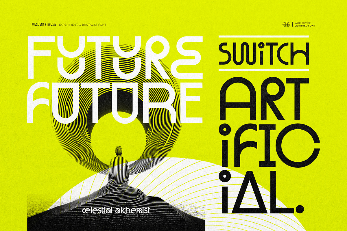 Malibu House -Experimental Brutalist, a Symbol Font by ikiiko (Photo 5 of 7)