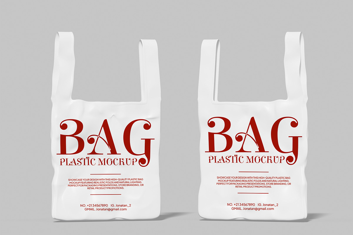 Plastic Bag Mockup, a Packaging Mockup by Unerispace (Photo 2 of 5)