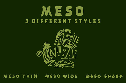 Meso - 3 Font Styles, a Sans Serif Font by Blue Line Design