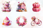 Pink Autumn Sublimation Clipart, an Illustration by RobertsArt (Thumbnail 6 of 7)