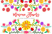 Mexican Watercolor Floral clipart, an Illustration by Sunflower Day Love (Thumbnail 1 of 5)