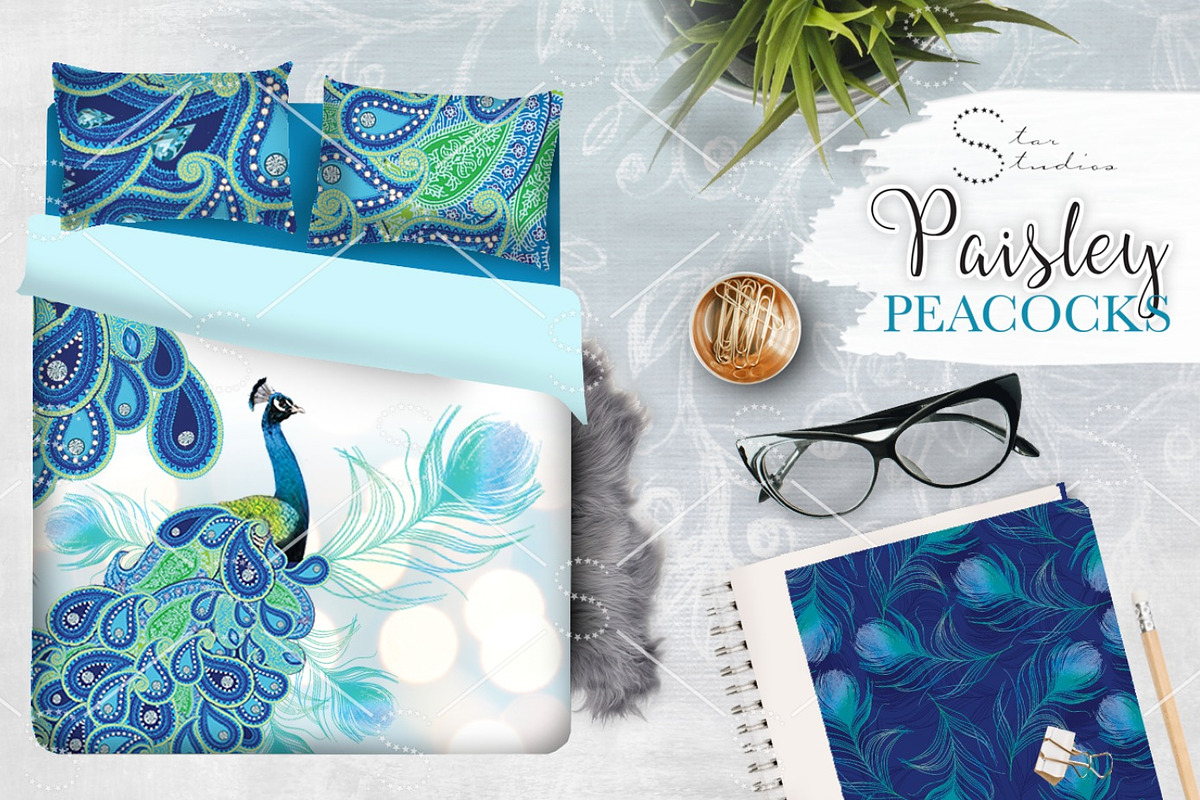 Paisley Peacocks Pack, an Illustration by Dana Designs (Photo 4 of 5)
