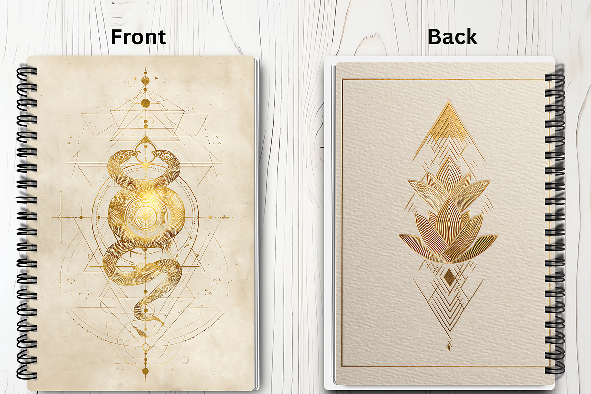 52 White Gilded Celestial Book Cover, a Brochure Template by LA Design (Photo 8 of 10)