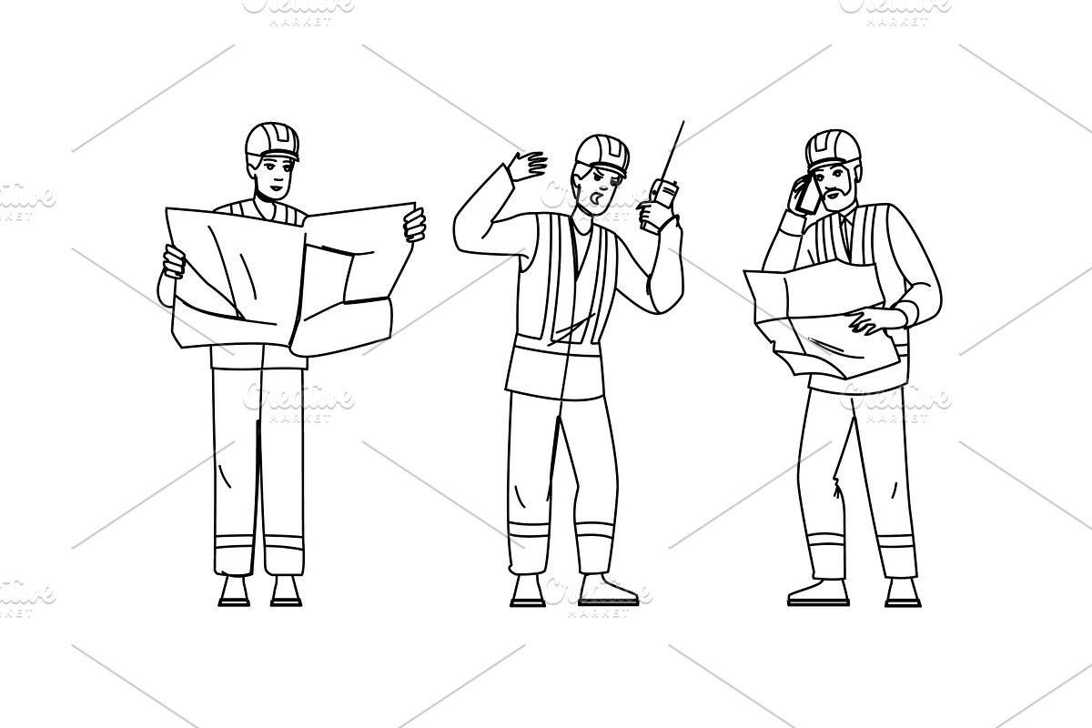 safety foreman working vector, an Illustration by pikepicture