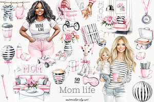 Mom And Baby Clip Art, a Person Illustration by GlamArtZhanna