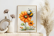 Watercolor Sunflower Animals Clipart, a Transportation Illustration by Digital Artistic99 (Thumbnail 8 of 9)