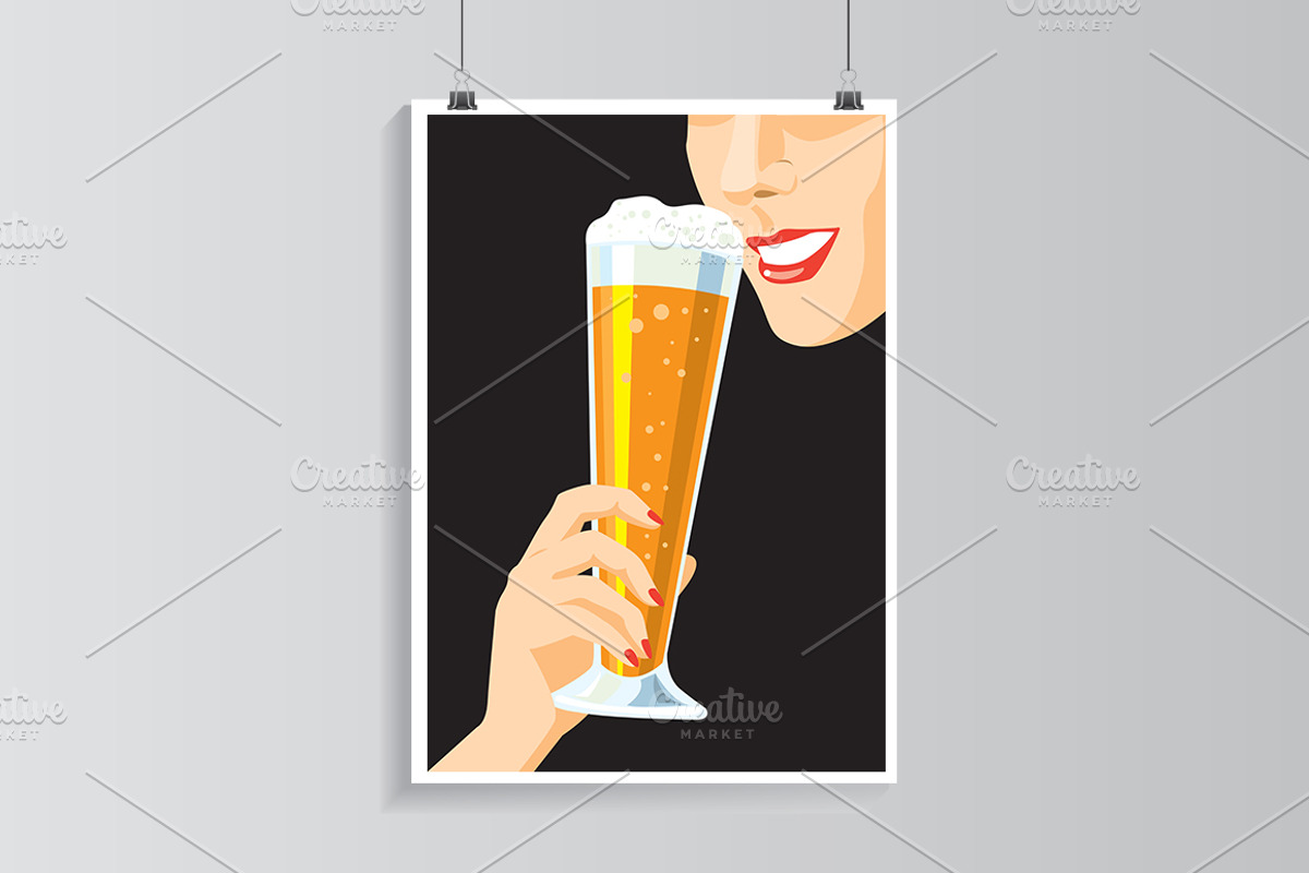 Drinking beer., a Food Illustration by © Fisher Photostudio