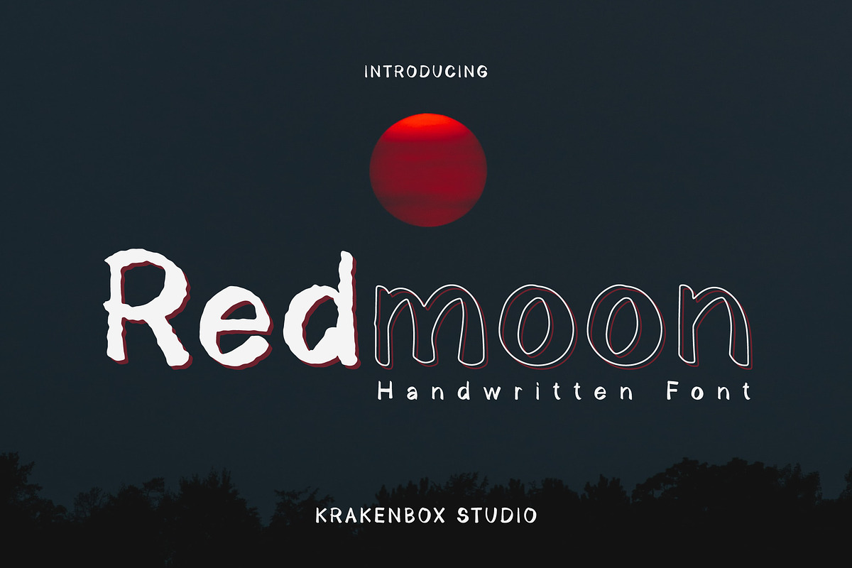 Redmoon - Handwritten Font, a Script Font by Krakenbox Studio (Photo 1 of 13)