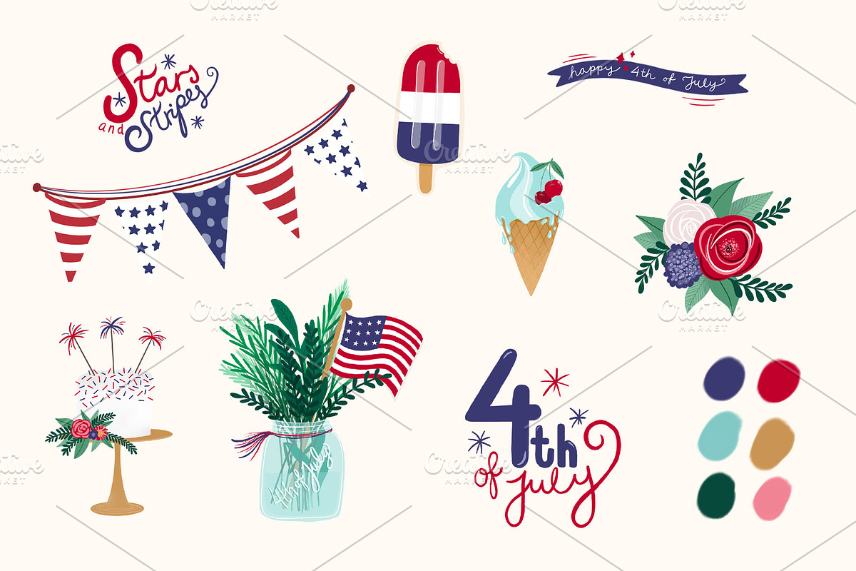 4th of July Clip Art - Celebrate, an Illustration by Poppydesign (Photo 2 of 5)