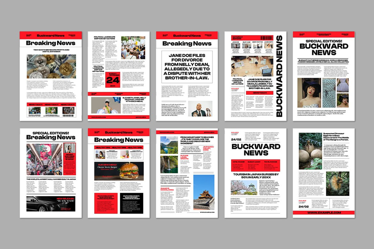White Red Bold E-Newspaper, a Templates & Theme by graphicook (Photo 4 of 4)