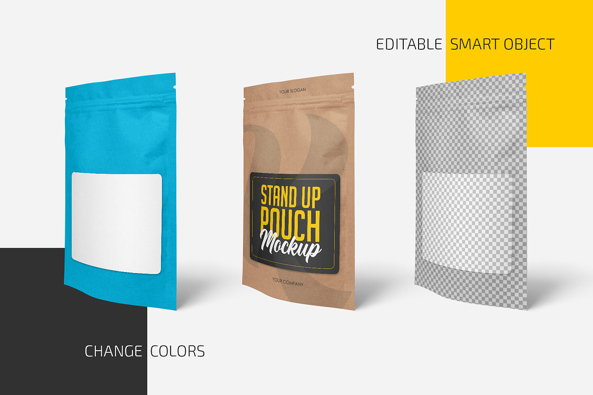 Kraft Stand-Up Pouch Mockup Set, a Cups & Container Mockup by Country4k (Photo 2 of 4)