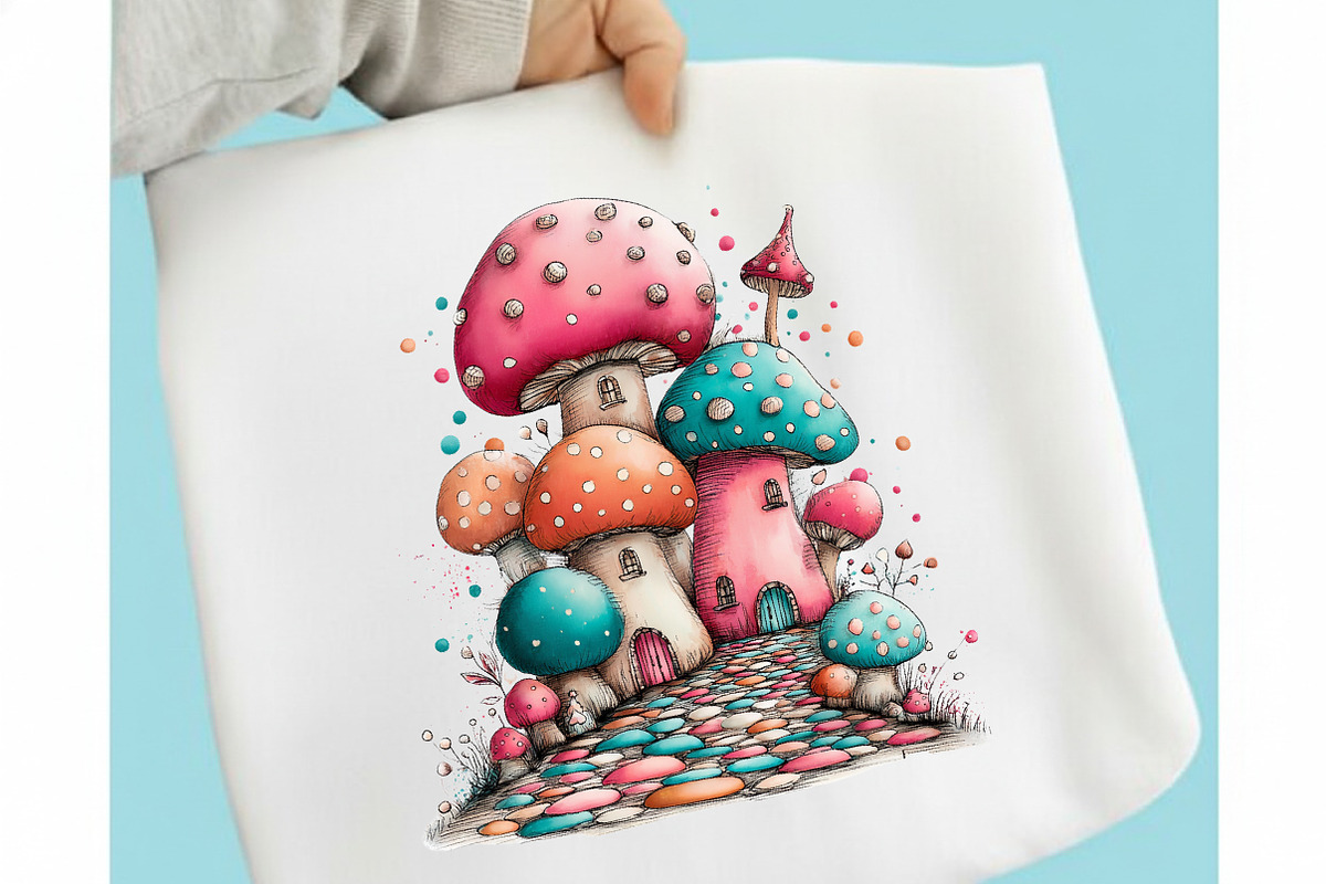 Whimsical Mushroom Pathways Clipart, an Illustration by designcity5 (Photo 5 of 5)