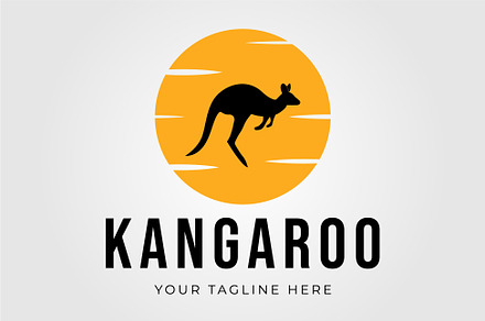 silhouette kangaroo australia logo