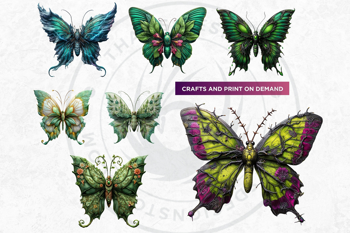 Fantasy Elemental Butterfly Cliparts, an Animal Illustration by ThatsDesignArt (Photo 4 of 10)