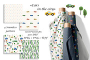 Kids Cars, Dots Seamless Pattern Set, a Pattern Graphic by Oksana Dovhopol Art (Thumbnail 1 of 15)