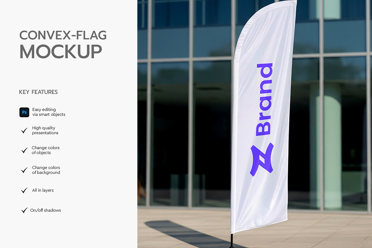Feather Flag Banner Mockup, an Advertising Mockup by graphypix (Photo 2 of 4)