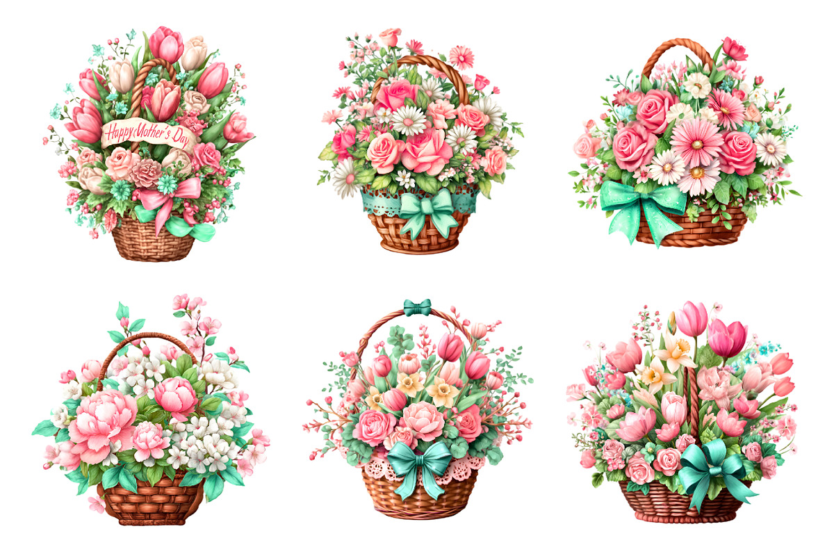 Happy Mothers Day Floral clipart, an Illustration by GatewayDesign (Photo 5 of 5)