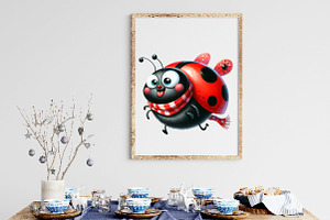 Funny Ladybug Sublimation Clipart