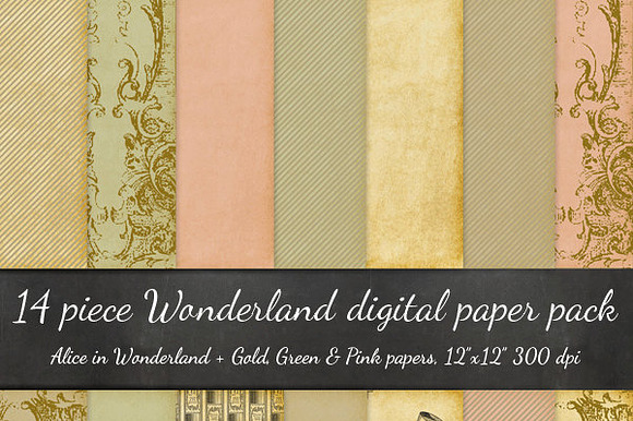 14 Piece Alice In Wonderland Papers preview 4